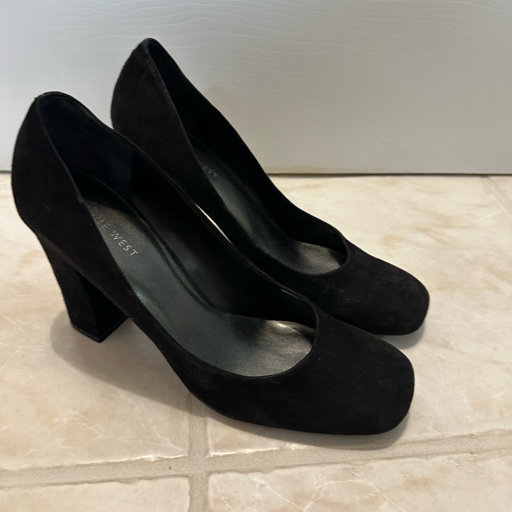 Nine West Black Suede Heels